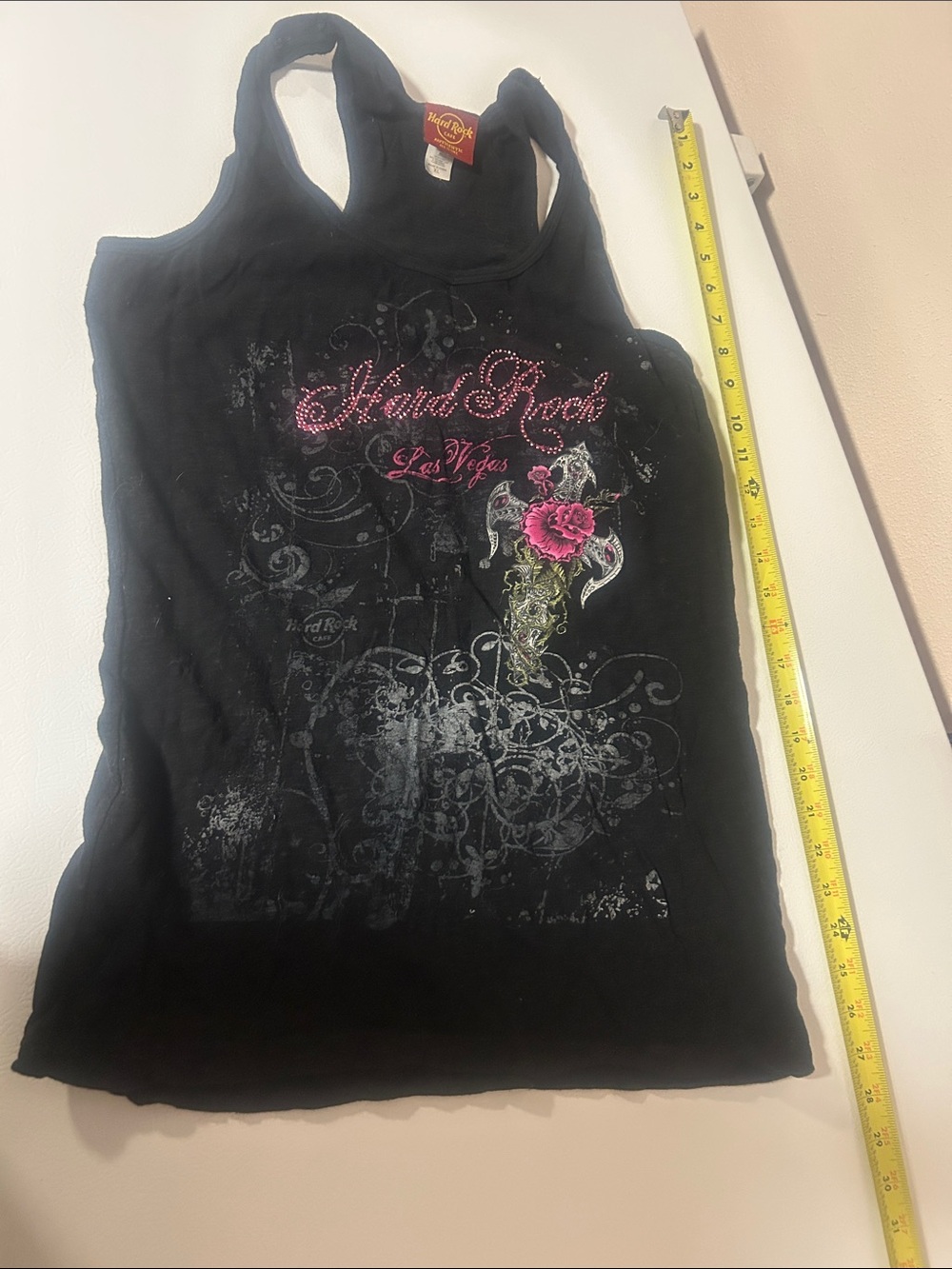 Hard Rock Cafe Black Tank with Pink Floral Logo
